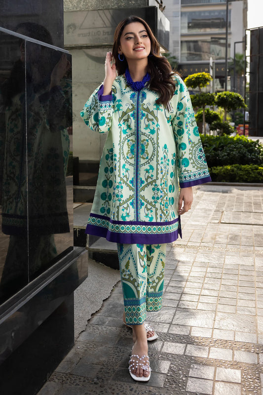 2-PC Printed Cotton Suit AZ-03