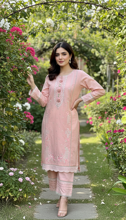3-PC Embroidered lawn suit AZ-01B