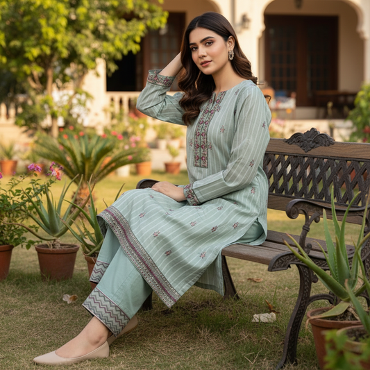 2-PC Embroidered set AZ-003