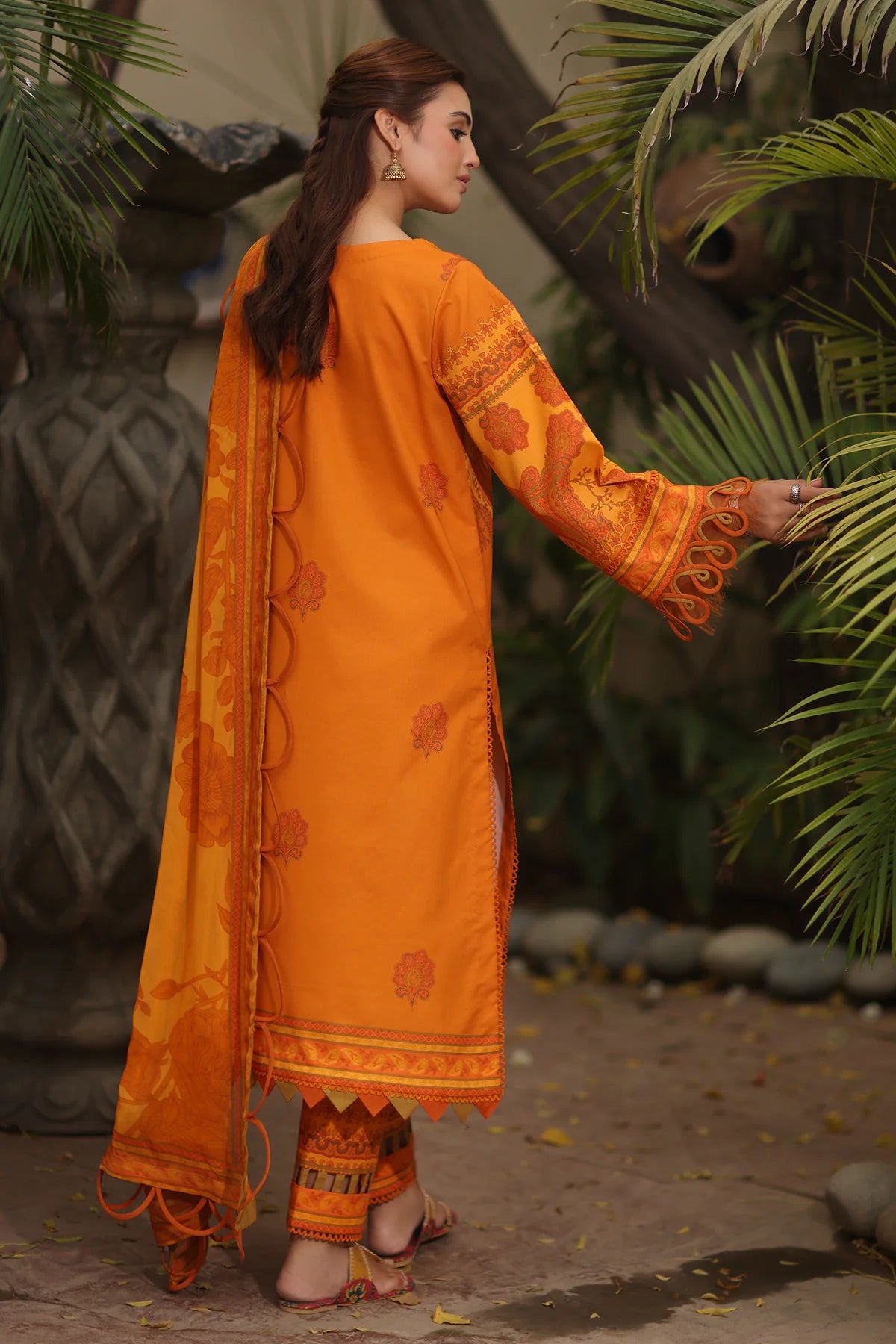 3-PC Printed Lawn Shirt with Chiffon Dupatta and Trouser az-02
