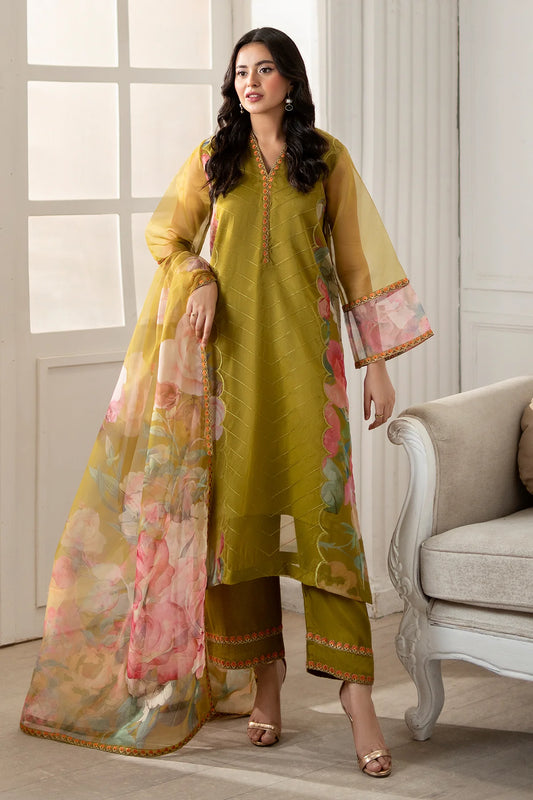 3-PC Embroidered Organza Suit AZ-01S