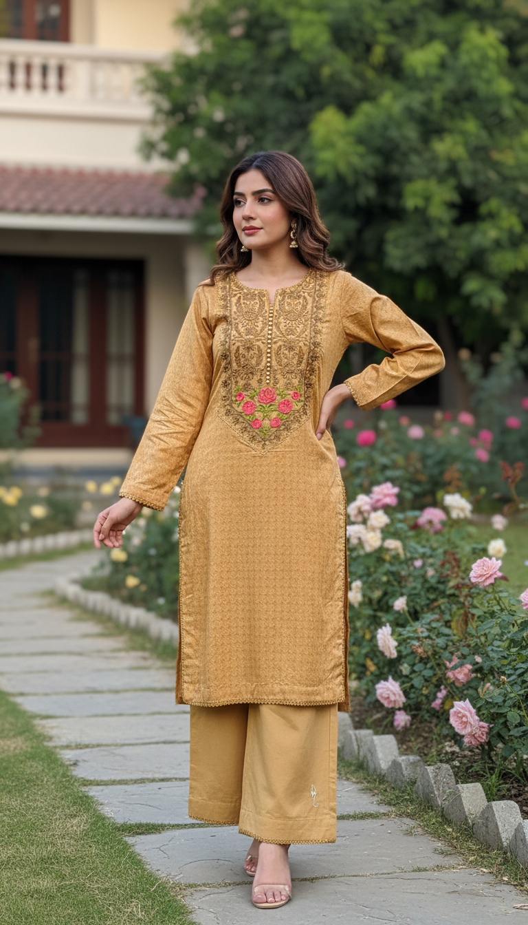 3-Pc Embroidered Lawn Cotton Suit AZ-01A